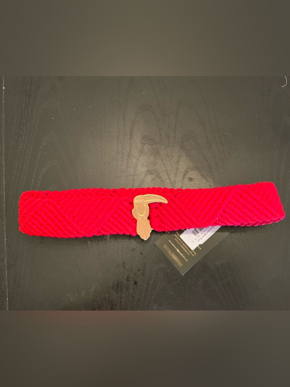 JUAN DE DIOS SZ 4 Red Woven Belt with signature  Toucan Buckle